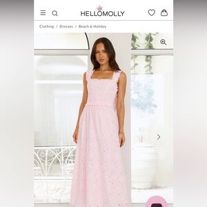 Bow Eyelet Midi Dress